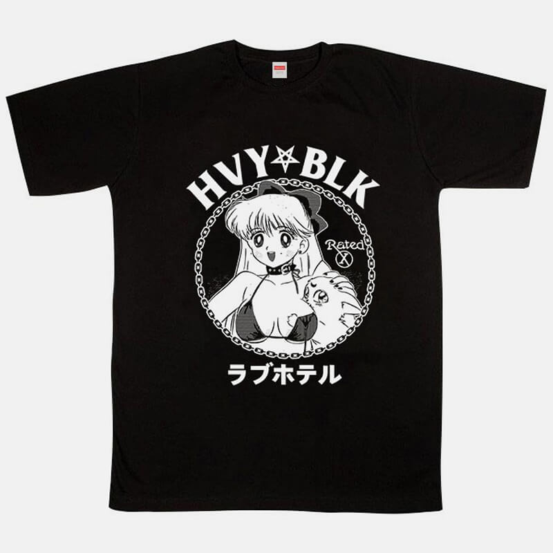 2K Animecore Girl HVY BLK Dark Fashion T-Shirt E-Kids 2K Animecore Girl HVY BLK Dark Fashion T-Shirt E-Kids