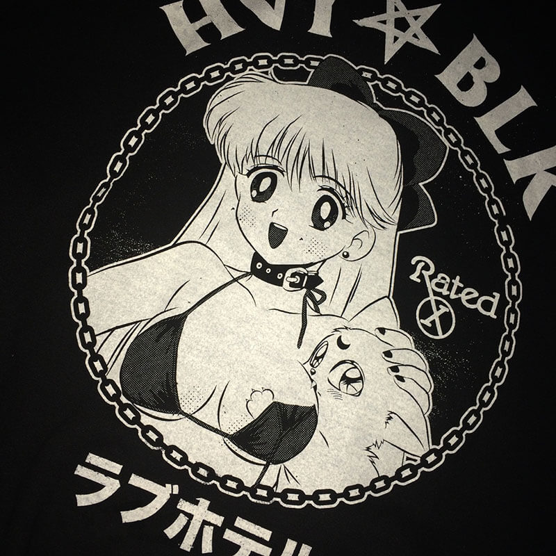 2K Animecore Girl HVY BLK Dark Fashion T-Shirt E-Kids 2K Animecore Girl HVY BLK Dark Fashion T-Shirt E-Kids