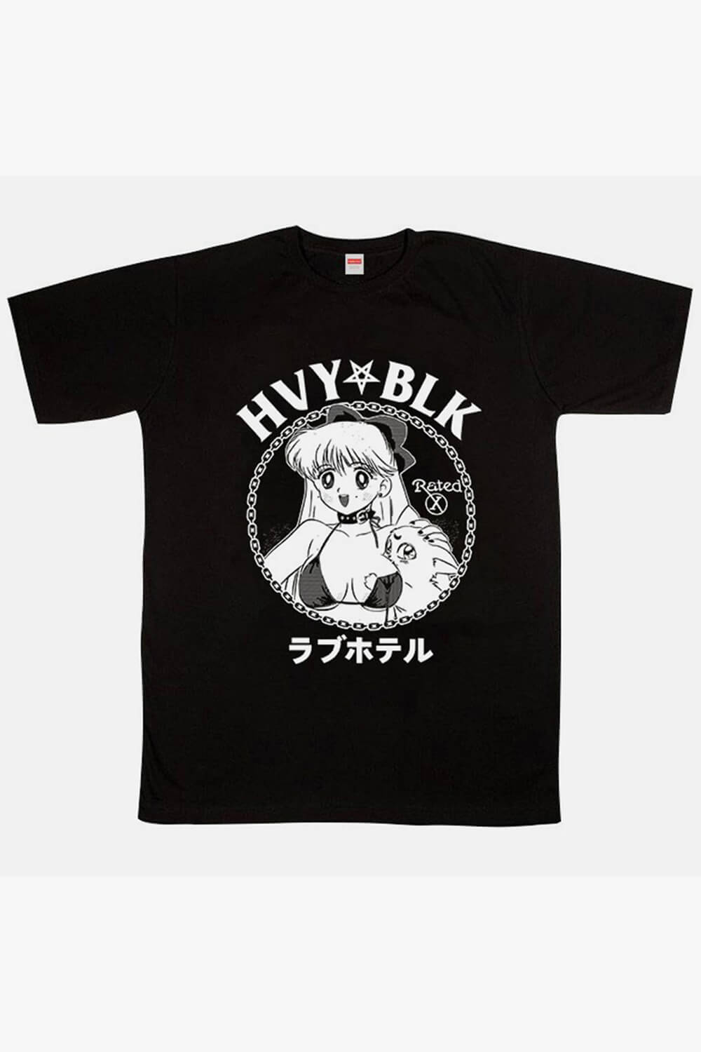 2K Animecore Girl HVY BLK Dark Fashion T-Shirt E-Kids