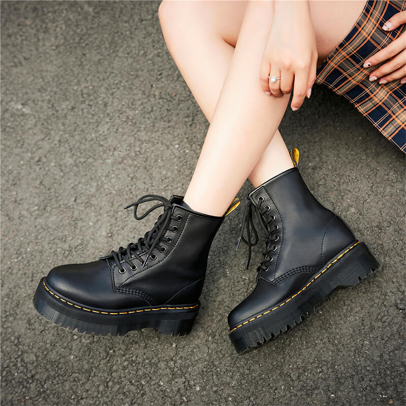 5cm Platform Martens Boots 8 Hole High 5cm Platform Martens Boots 8 Hole High