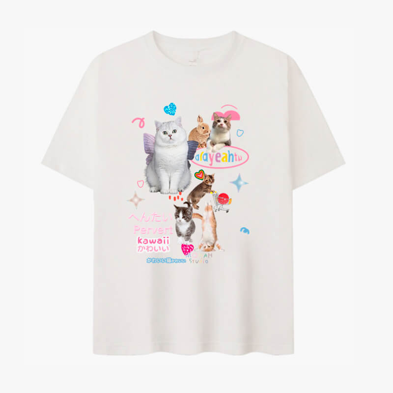 Adorable Cats Collage Aesthetic T-Shirt Adorable Cats Collage Aesthetic T-Shirt