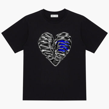 Aespacore T-Shirt Blue Crystal Heart Ribcage Aespacore T-Shirt Blue Crystal Heart Ribcage