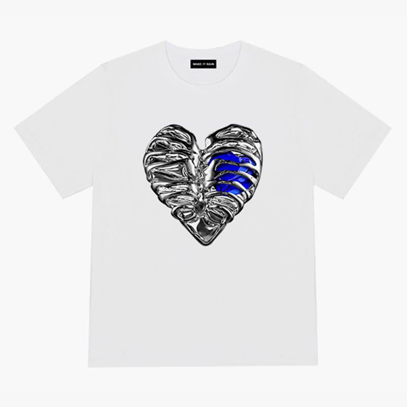Aespacore T-Shirt Blue Crystal Heart Ribcage Aespacore T-Shirt Blue Crystal Heart Ribcage