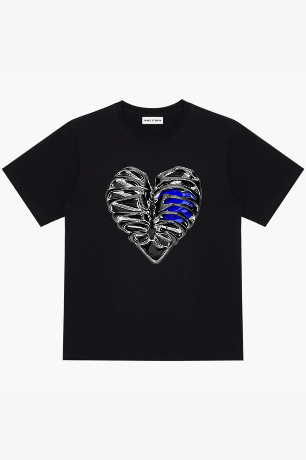 Aespacore T-Shirt Blue Crystal Heart Ribcage Aespacore T-Shirt Blue Crystal Heart Ribcage