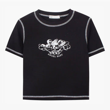 Angel Baby Black Crop Top