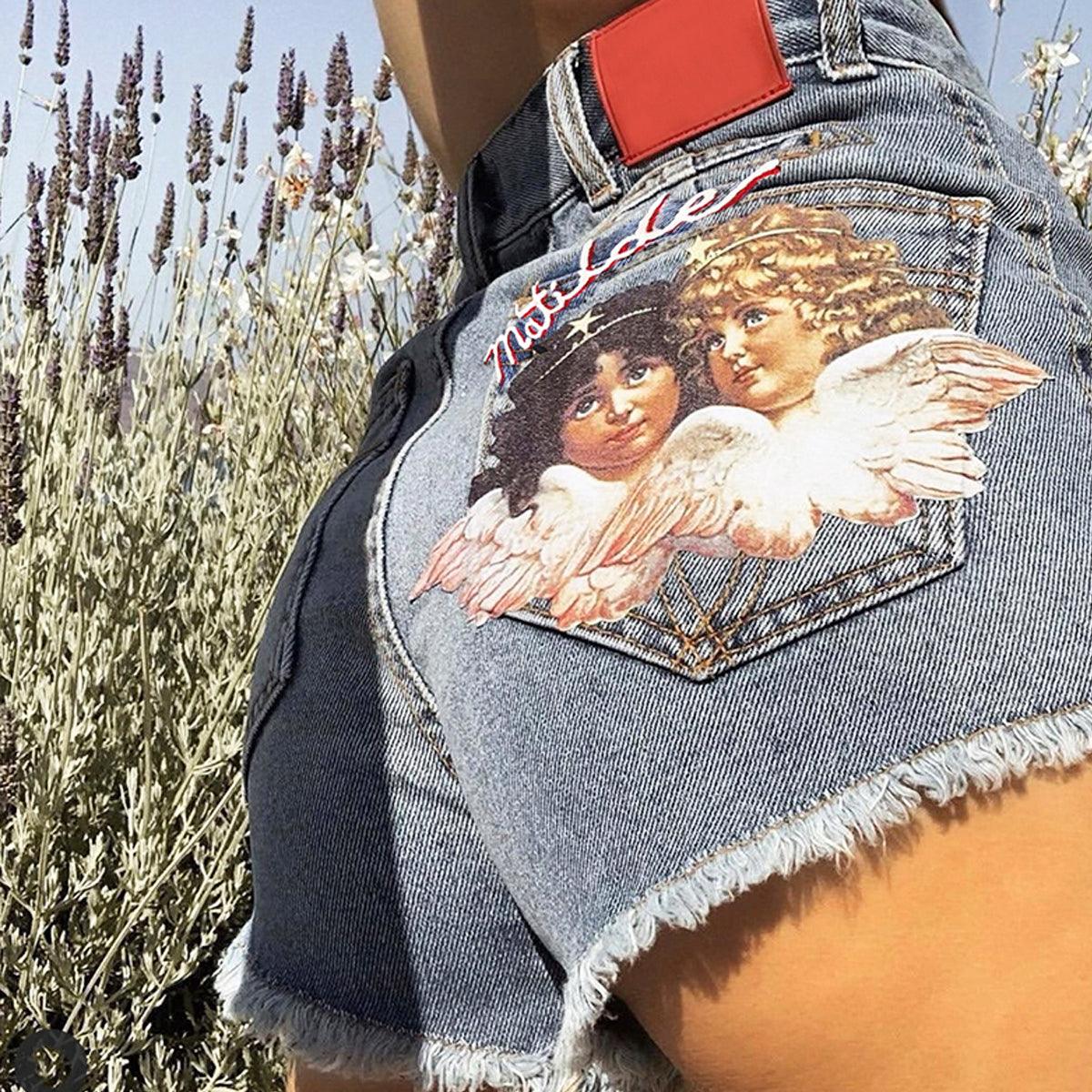 Angel Matilde Vintage Denim Shorts - Aesthetic Clothes Shop Angel Matilde Vintage Denim Shorts - Aesthetic Clothes Shop