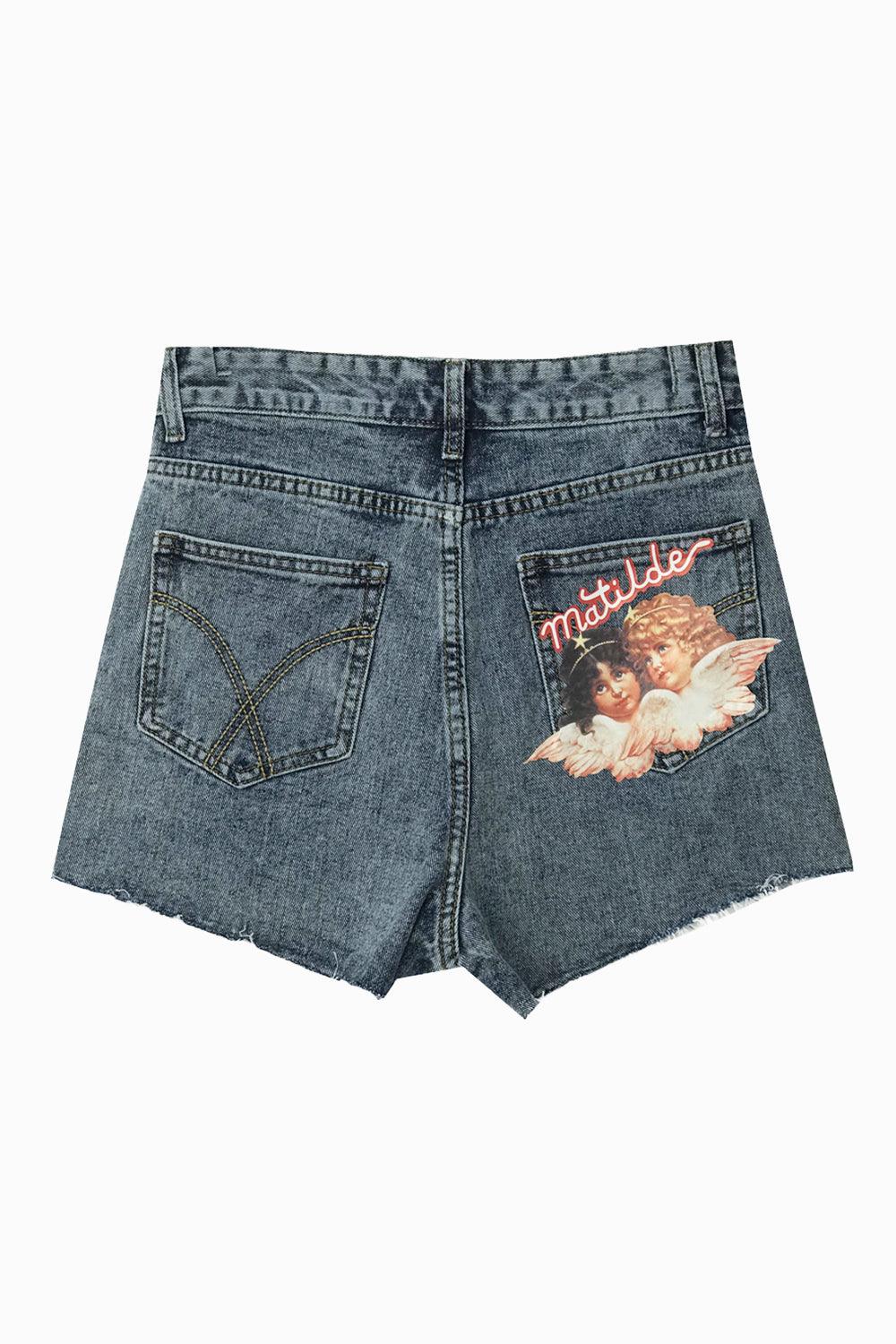 Angel Matilde Vintage Denim Shorts - Aesthetic Clothes Shop Angel Matilde Vintage Denim Shorts - Aesthetic Clothes Shop