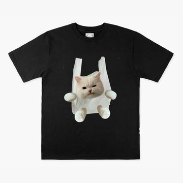 Angry Cat in Tote Bag T-Shirt Angry Cat in Tote Bag T-Shirt