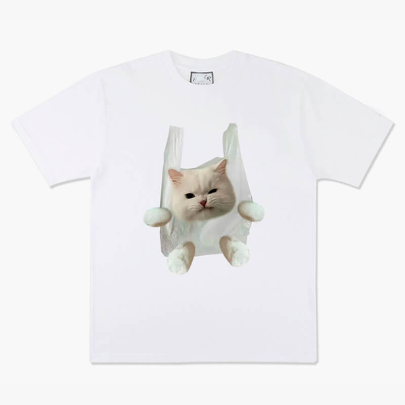 Angry Cat in Tote Bag T-Shirt Angry Cat in Tote Bag T-Shirt