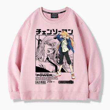 Anime Chainsaw Man Power Sweatshirt Anime Chainsaw Man Power Sweatshirt