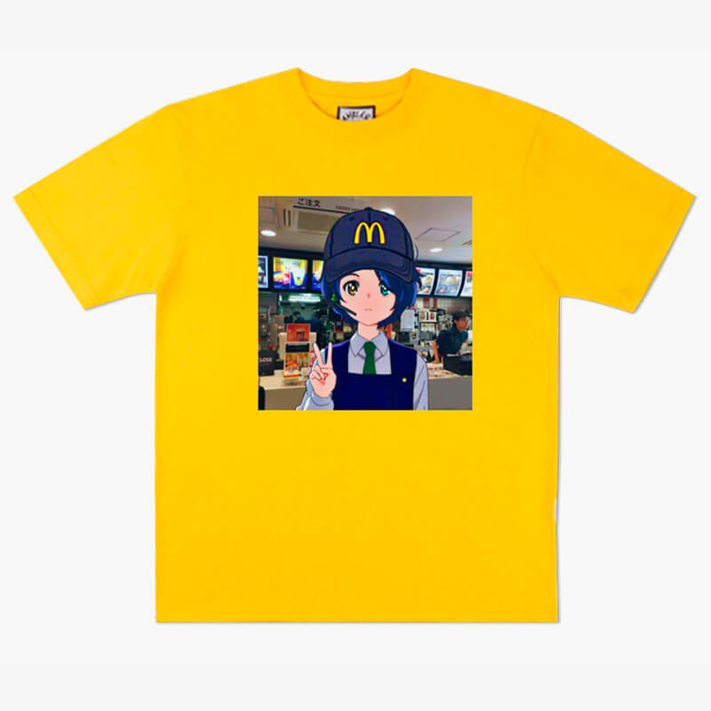 Anime Girl Mcdonalds Worker T-Shirt  Anime Girl Mcdonalds Worker T-Shirt