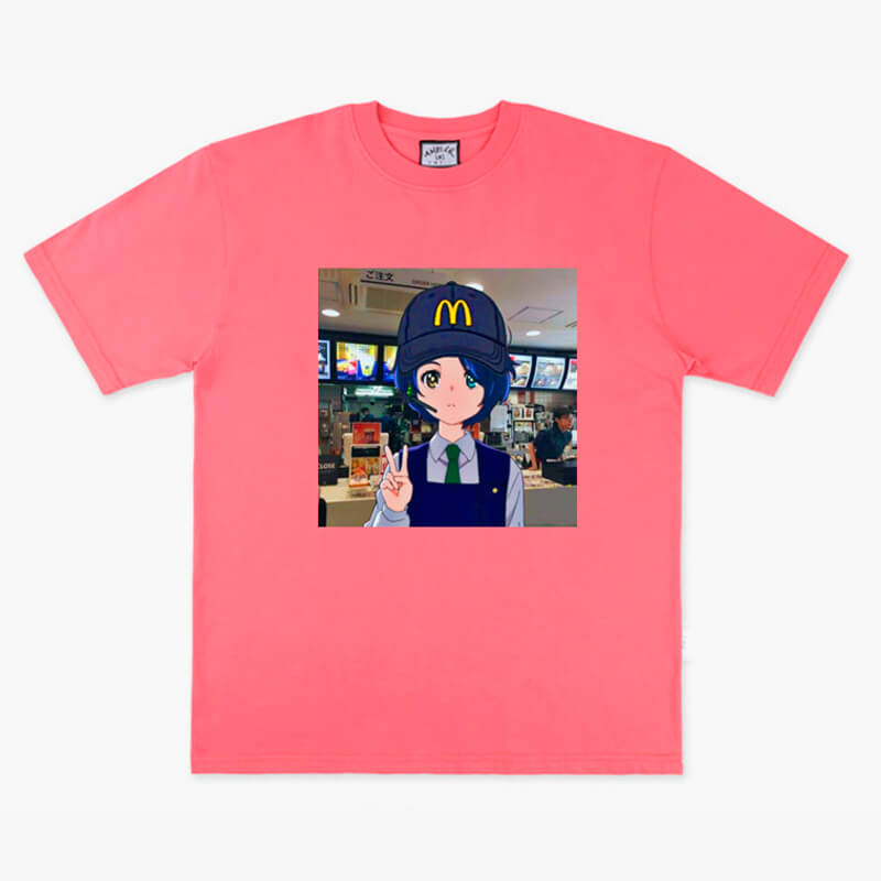 Anime Girl Mcdonalds Worker T-Shirt  Anime Girl Mcdonalds Worker T-Shirt