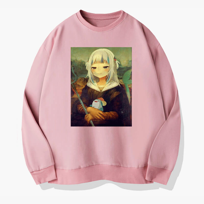 Anime Girl Mona Lisa Animecore Sweatshirt Anime Girl Mona Lisa Animecore Sweatshirt