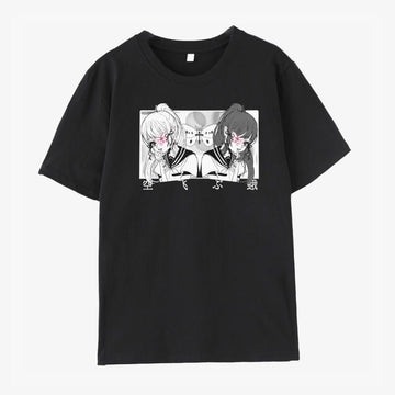Anime School Girls T-Shirt Moth Aesthetic Anime School Girls T-Shirt Moth Aesthetic
