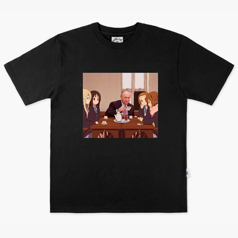 Animecore Aesthetic Putin Tea Party with K-On Girls T-Shirt Animecore Aesthetic Putin Tea Party with K-On Girls T-Shirt