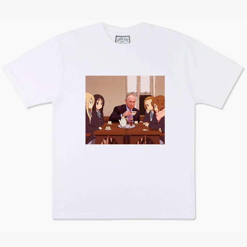 Animecore Aesthetic Putin Tea Party with K-On Girls T-Shirt Animecore Aesthetic Putin Tea Party with K-On Girls T-Shirt