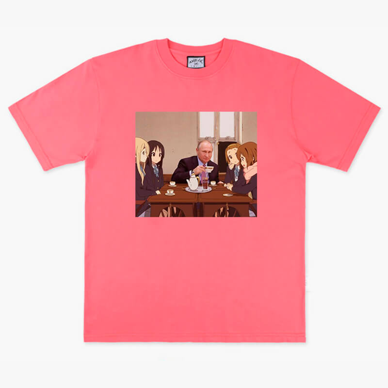 Animecore Aesthetic Putin Tea Party with K-On Girls T-Shirt Animecore Aesthetic Putin Tea Party with K-On Girls T-Shirt