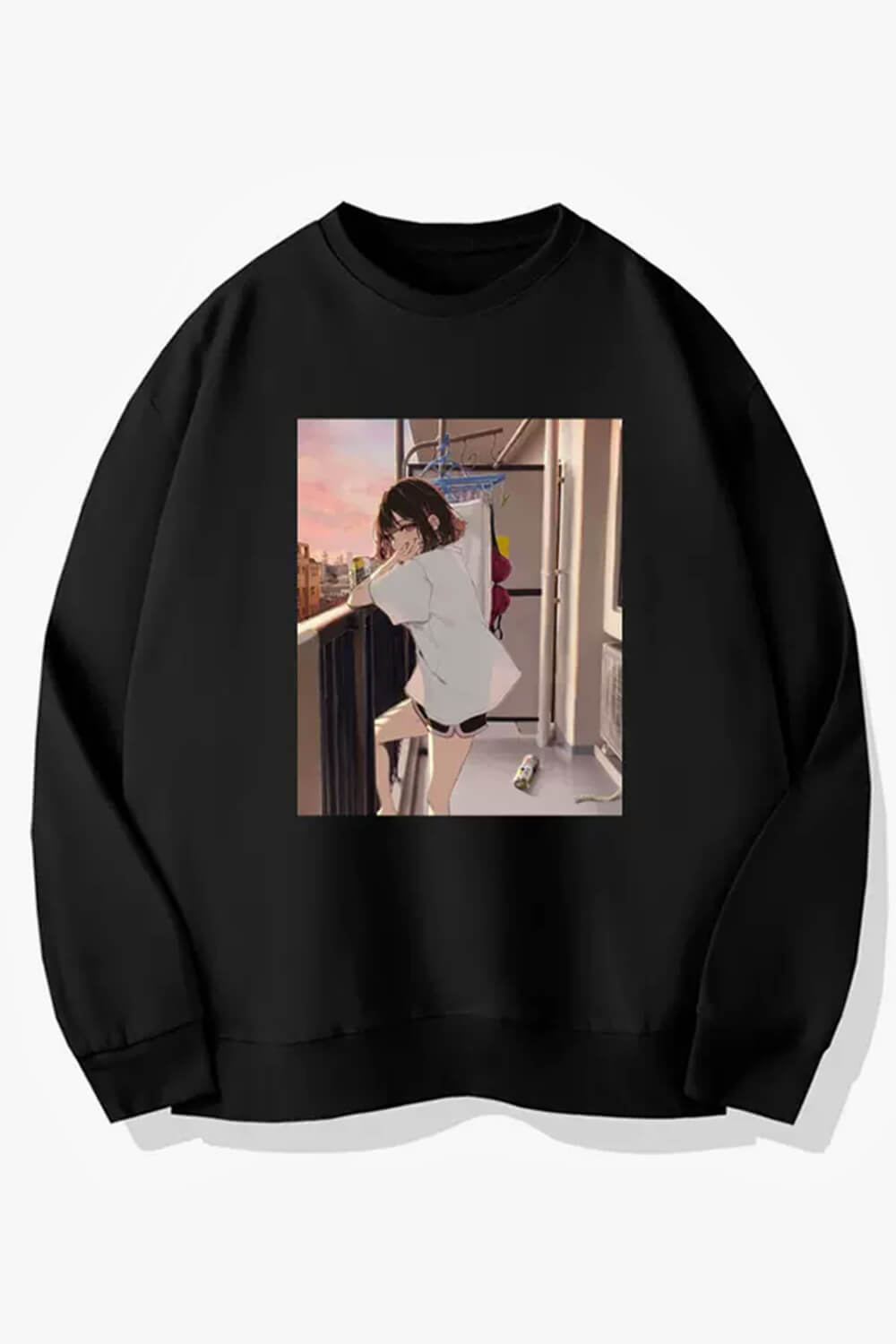 Animecore Girl on a Balcony IRL Sweatshirt Animecore Girl on a Balcony IRL Sweatshirt