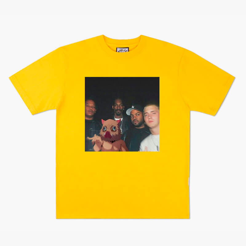 Animecore Hashibira Inosuke and Eminem Gang T-Shirt Animecore Hashibira Inosuke and Eminem Gang T-Shirt