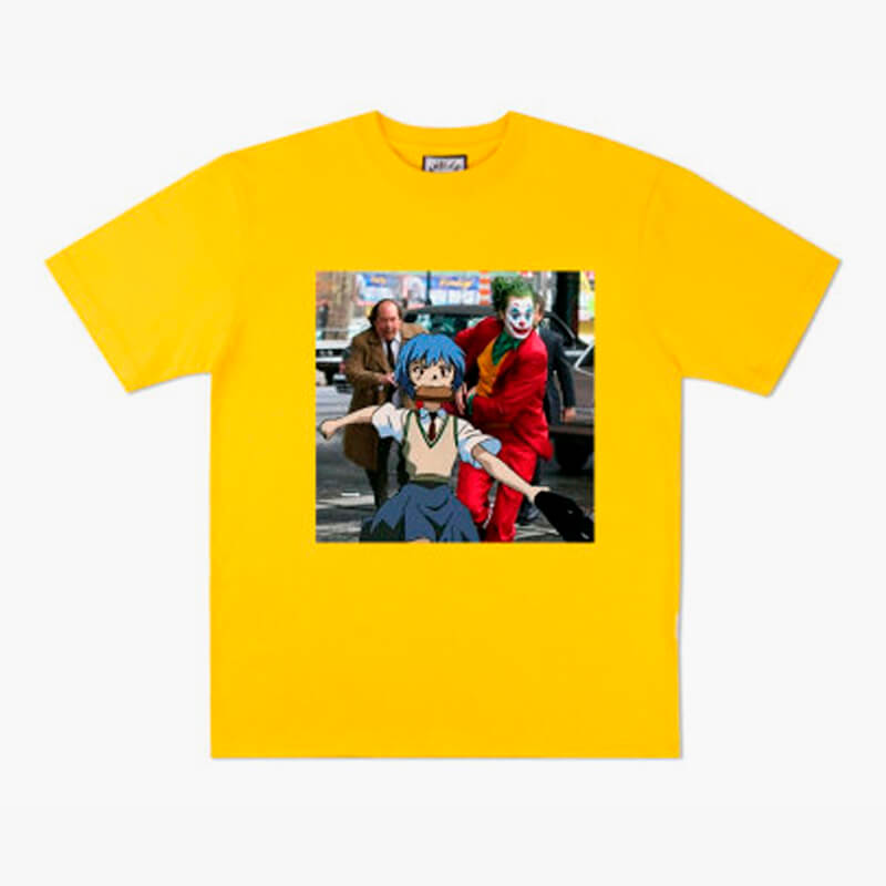 Animecore Rei Ayanami and Joker Clown Running T-Shirt Animecore Rei Ayanami and Joker Clown Running T-Shirt