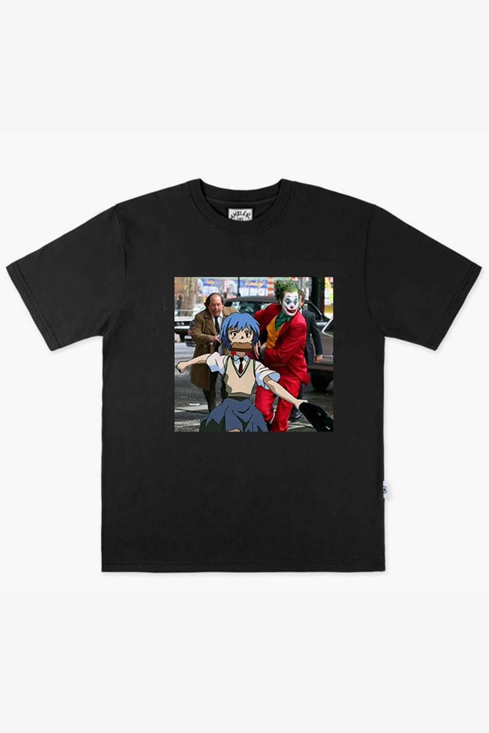 Animecore Rei Ayanami and Joker Clown Running T-Shirt Animecore Rei Ayanami and Joker Clown Running T-Shirt