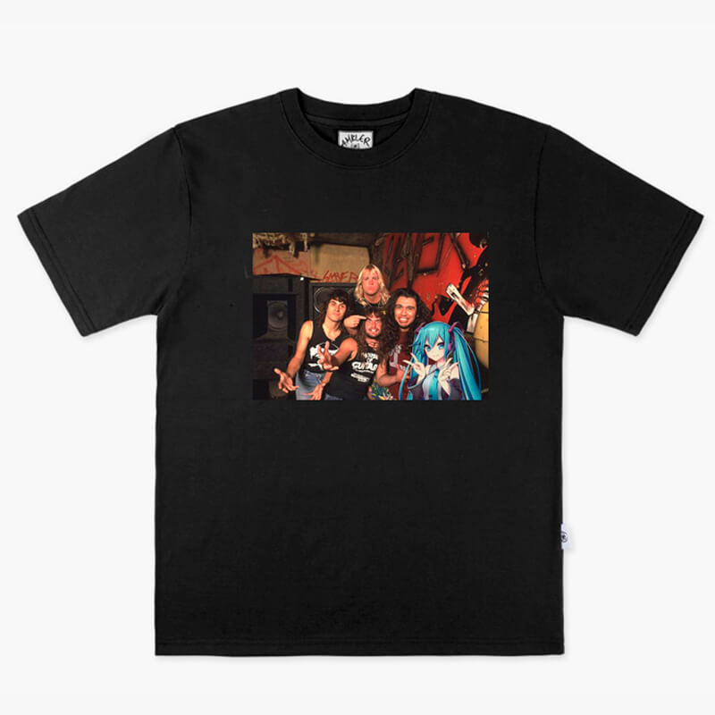 Animecore Thrash Metal Band and Anime Girl T-Shirt Animecore Thrash Metal Band and Anime Girl T-Shirt