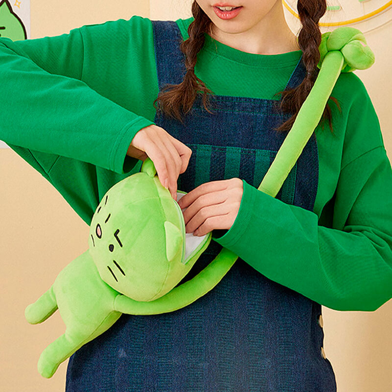 Anxiety Aesthetic Green Cat Messenger Bag Anxiety Aesthetic Green Cat Messenger Bag