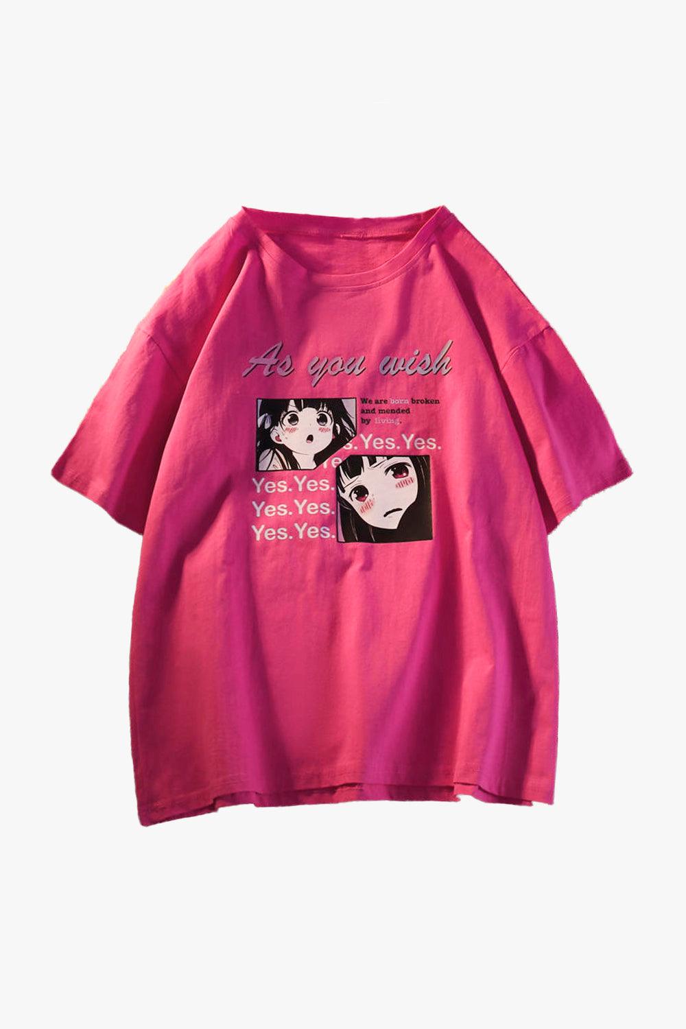 As You Wish Yes Anime Girl T-Shirt - Aesthetic Clothes Shop As You Wish Yes Anime Girl T-Shirt - Aesthetic Clothes Shop