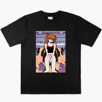 Asuka Langle and Piano Aesthetic Anime T-Shirt Asuka Langle and Piano Aesthetic Anime T-Shirt