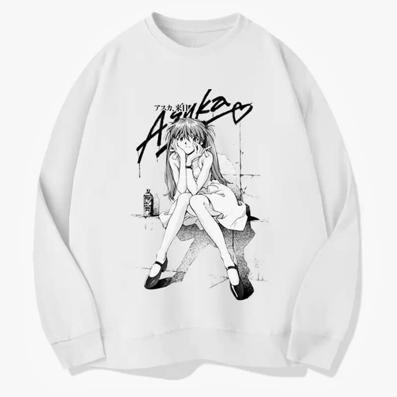 Asuka Langle in White Dress Anime Sweatshirt Asuka Langle in White Dress Anime Sweatshirt