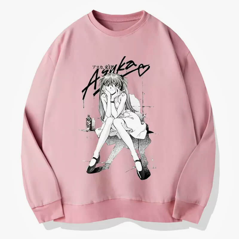 Asuka Langle in White Dress Anime Sweatshirt Asuka Langle in White Dress Anime Sweatshirt