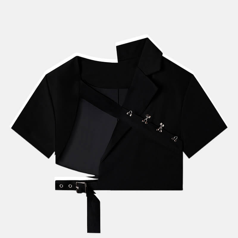 Asymmetric Cross Chest Designer Crop Top Asymmetric Cross Chest Designer Crop Top