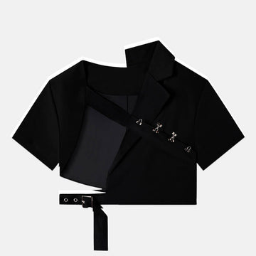 Asymmetric Cross Chest Designer Crop Top Asymmetric Cross Chest Designer Crop Top