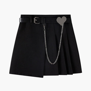 Asymmetrical Heart Chain Black Skirt Asymmetrical Heart Chain Black Skirt
