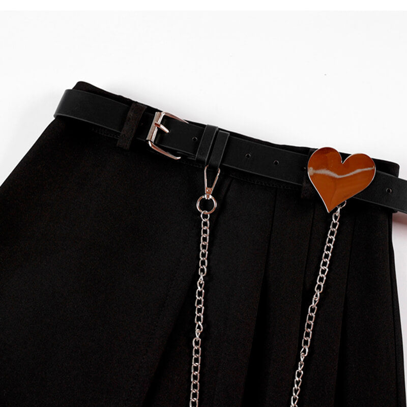 Asymmetrical Heart Chain Black Skirt Asymmetrical Heart Chain Black Skirt