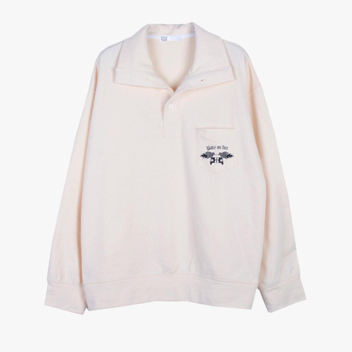 Baby on Fire Long Sleeve Polo Shirt - Aesthetic Clothes Shop Baby on Fire Long Sleeve Polo Shirt - Aesthetic Clothes Shop