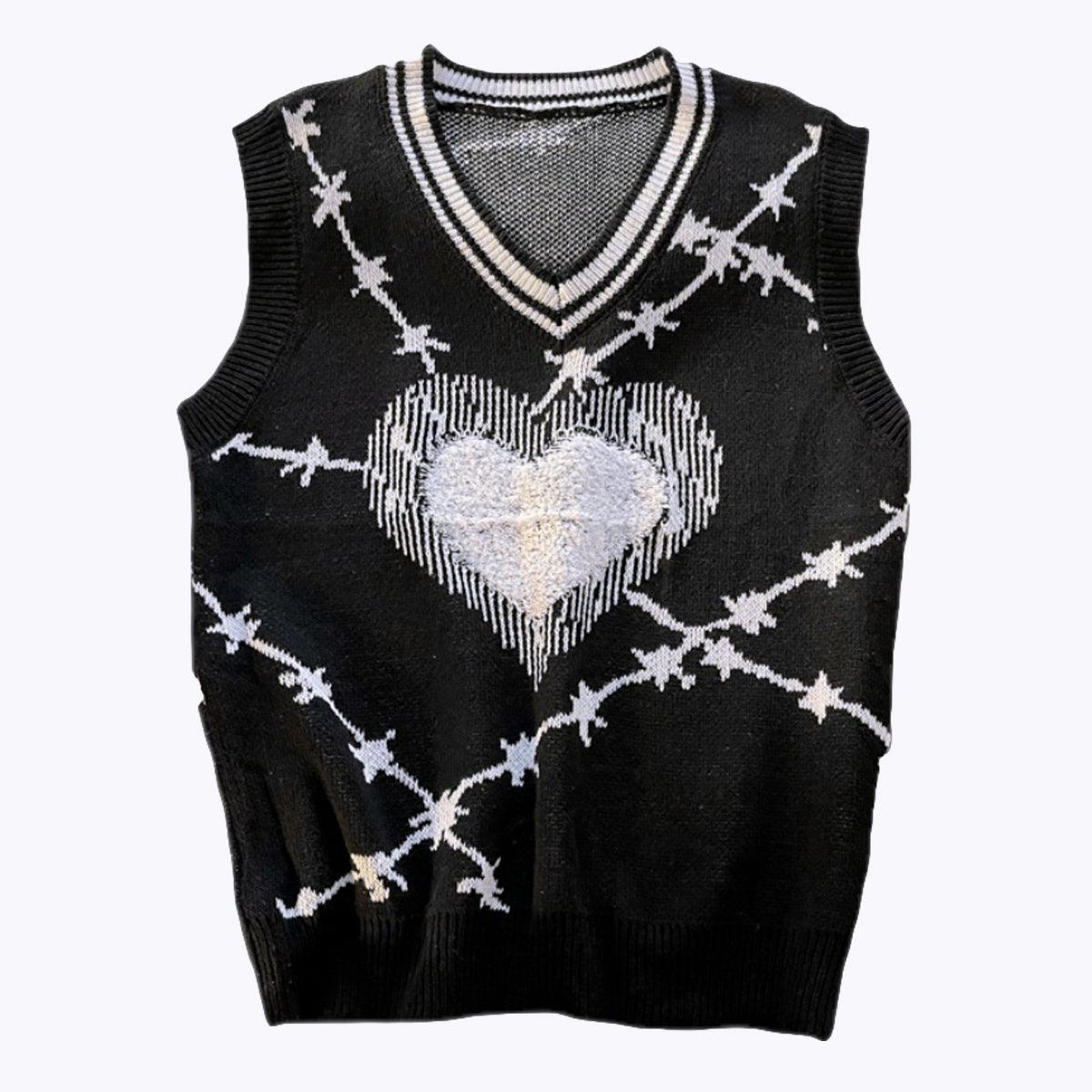 Barbed Wire Knit Vest Grunge Aesthetic - Aesthetic Clothes Shop