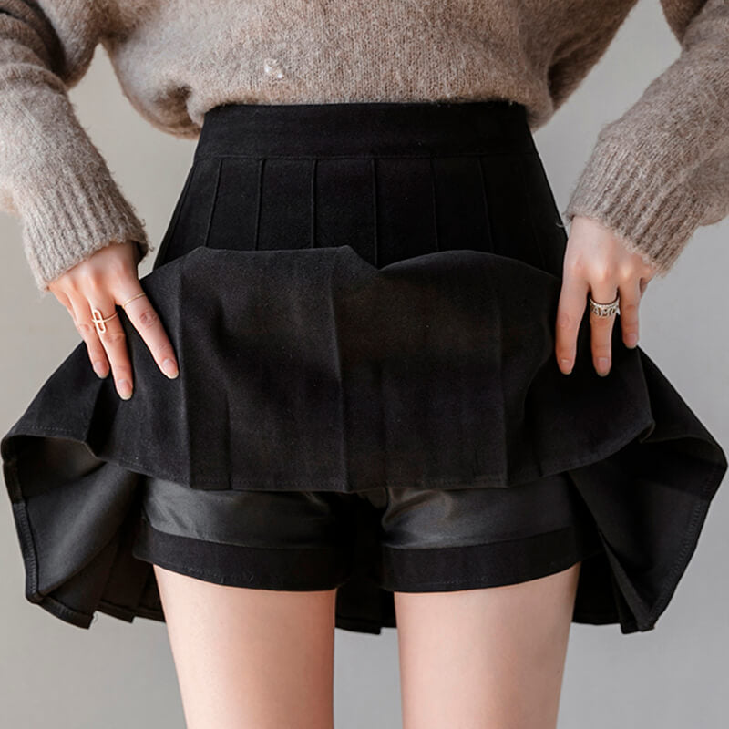 Basic High Waist Pleated Skort Basic High Waist Pleated Skort
