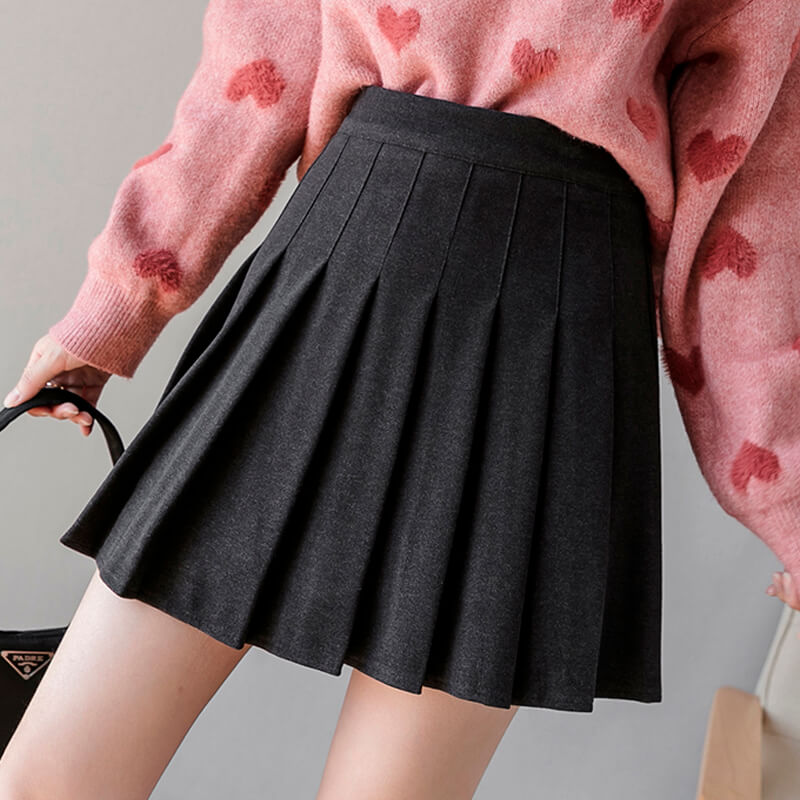 Basic High Waist Pleated Skort Basic High Waist Pleated Skort