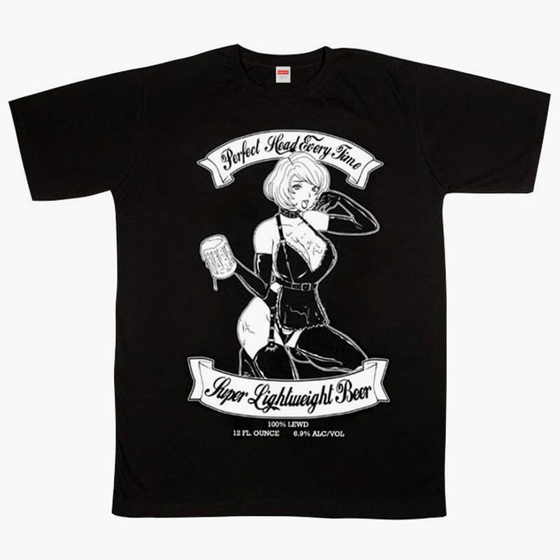 Beer Nymph Anime Girl Dark Style T-Shirt HVY BLK Beer Nymph Anime Girl Dark Style T-Shirt HVY BLK