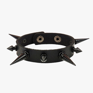 Big Spikes Black Horror Punk Bracelet - Aesthetic Clothes Shop Big Spikes Black Horror Punk Bracelet - Aesthetic Clothes Shop