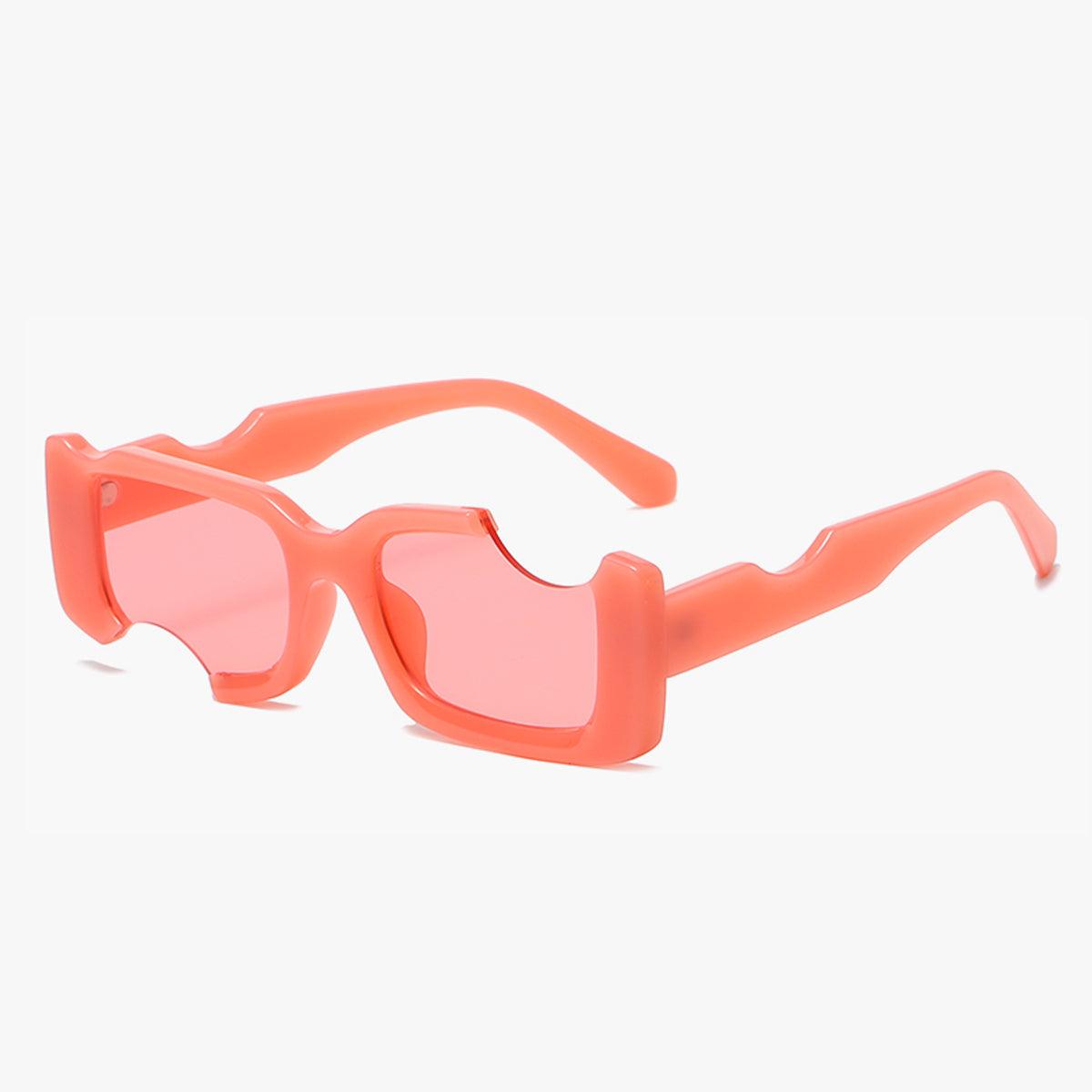 Bite Cuts Concave Glasses Square Frame - Aesthetic Clothes Shop