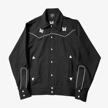 Black Butterfly Embroidery Shirt