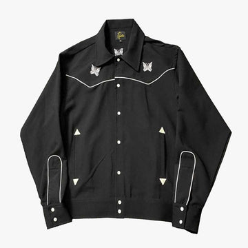 Black Butterfly Embroidery Shirt - Aesthetic Clothes Shop Black Butterfly Embroidery Shirt - Aesthetic Clothes Shop