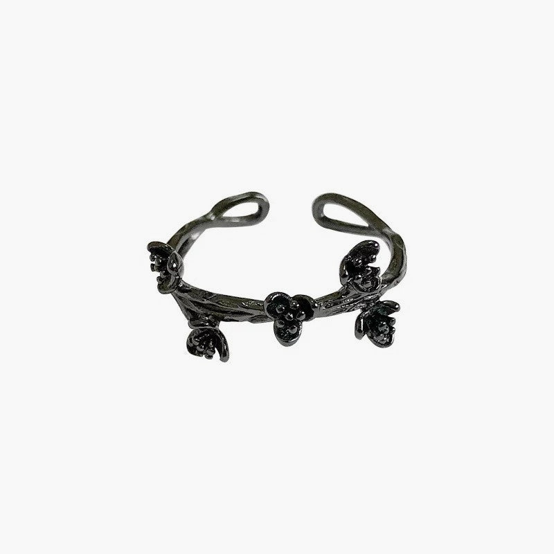 Black Flowers Aesthetic Ring Black Flowers Aesthetic Ring