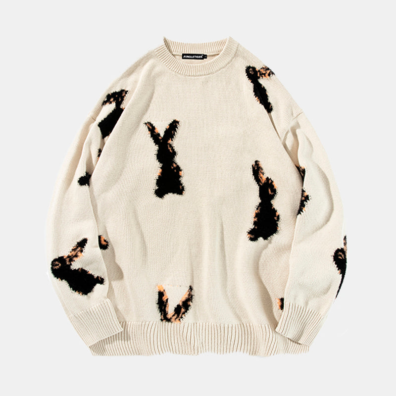 Black Rabbits Round Neck Sweater Black Rabbits Round Neck Sweater