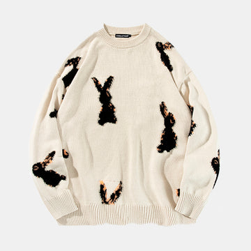 Black Rabbits Round Neck Sweater Black Rabbits Round Neck Sweater