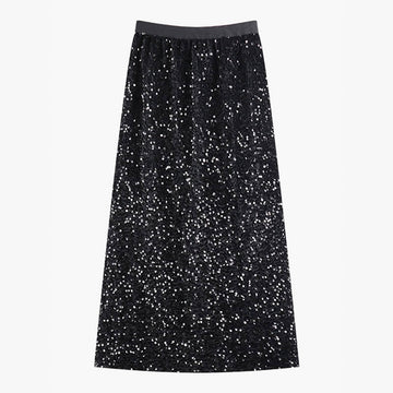 Black Sequin Midi Skirt Black Sequin Midi Skirt