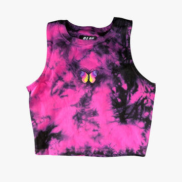 Butterfly Pink Acid Tie Dye Tank Top