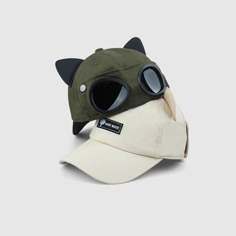 Cat Ears Baseball Cap With Glasses Cat Ears Baseball Cap With Glasses